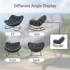 GRANDPATIO Cream Steel Rocking Chair - Cushioned Design