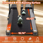 Inclined Treadmill w/ 300lb Capacity,3.75HP Folding Treadmill for Home,71 Program,APP Control,7.5MPH,HiFi Speaker,Shock-Absorbing, Knee Strap Gift