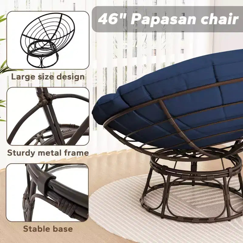 Poltrona Papasan da esterno con cuscini