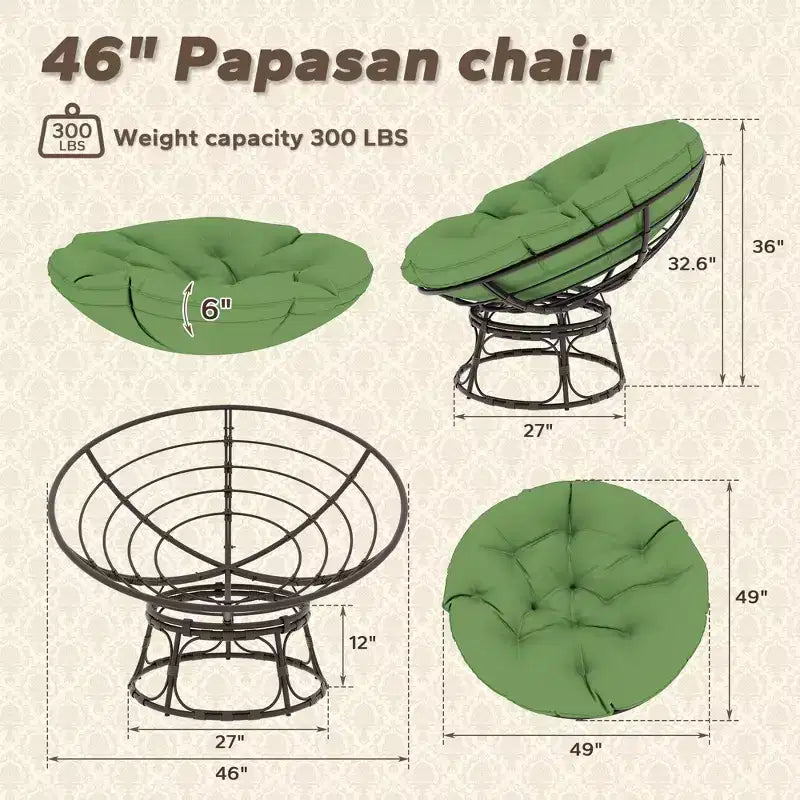 Poltrona Papasan da esterno con cuscini
