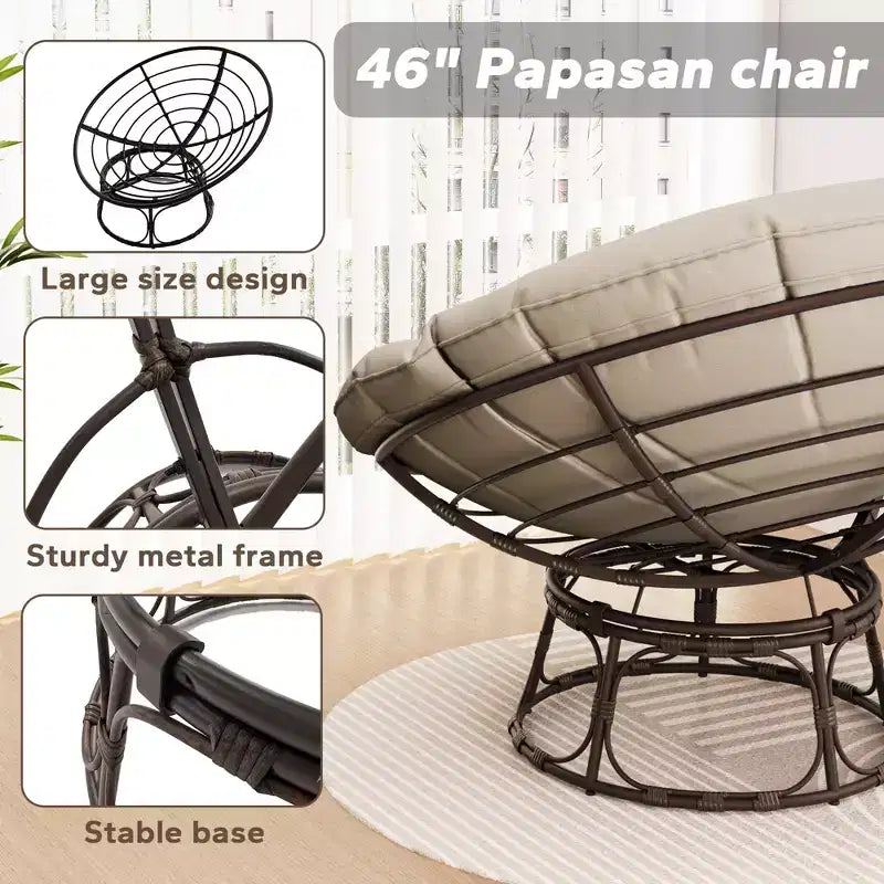 Poltrona Papasan da esterno con cuscini
