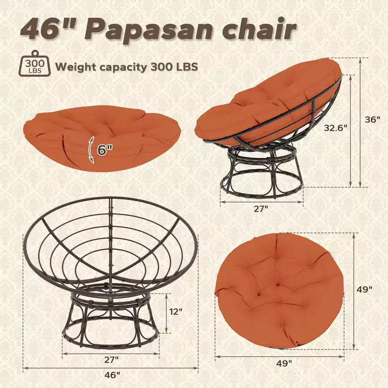 Poltrona Papasan da esterno con cuscini