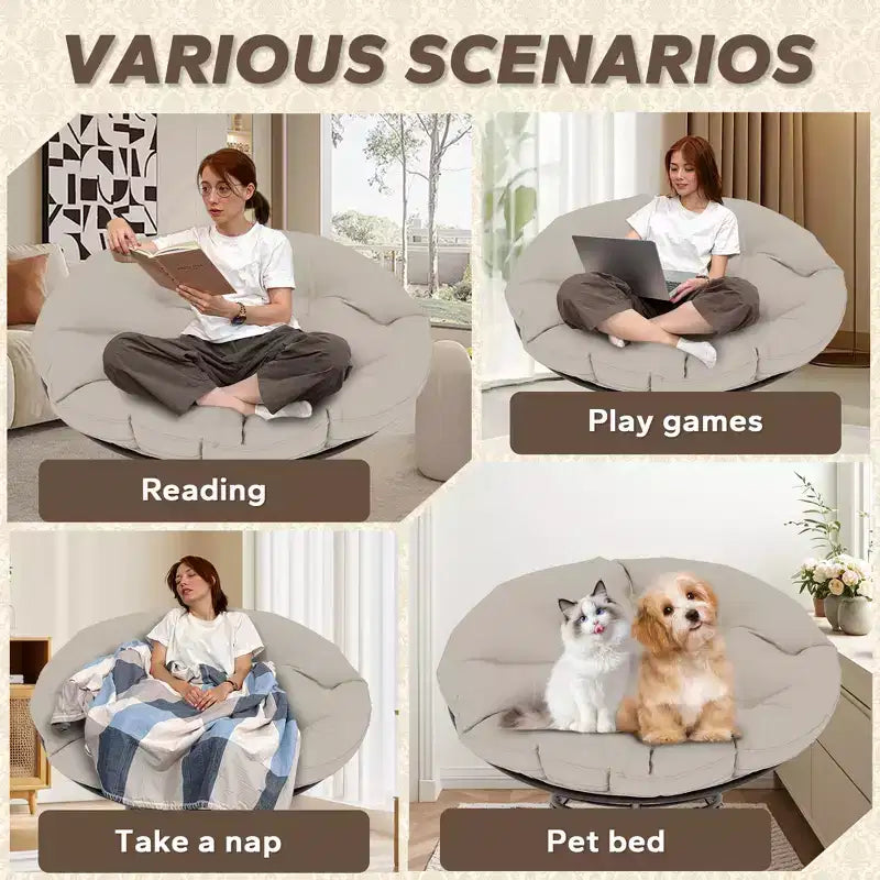 Poltrona Papasan da esterno con cuscini