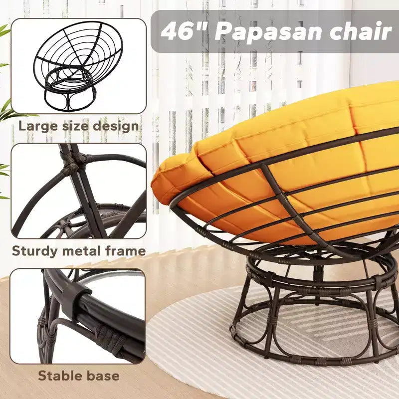 Poltrona Papasan da esterno con cuscini