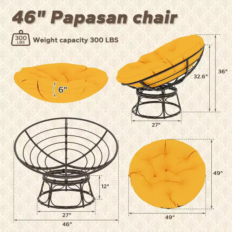 Poltrona Papasan da esterno con cuscini