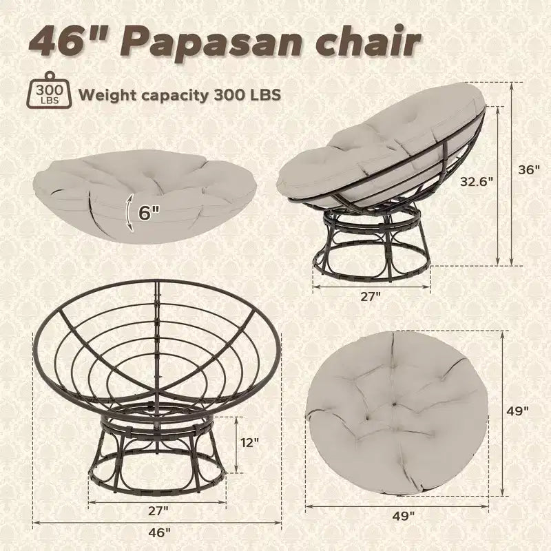 Poltrona Papasan da esterno con cuscini