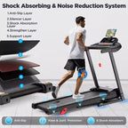 Treadmill on Sale: 3HP Portable Folding Treadmill for Home, 9% Incline, 7.5MPH, LED Display, APP Control, 64 Programs, Bluetooth, Knee braces included