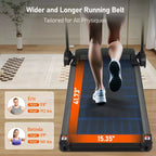 Whisen Tapis Roulant Pieghevole Silenzioso 3.0HP, Capacità 136 kg Tapis Roulant per Esercizi a Casa con Inclinazione, Sensori di Frequenza Cardiaca - Nero