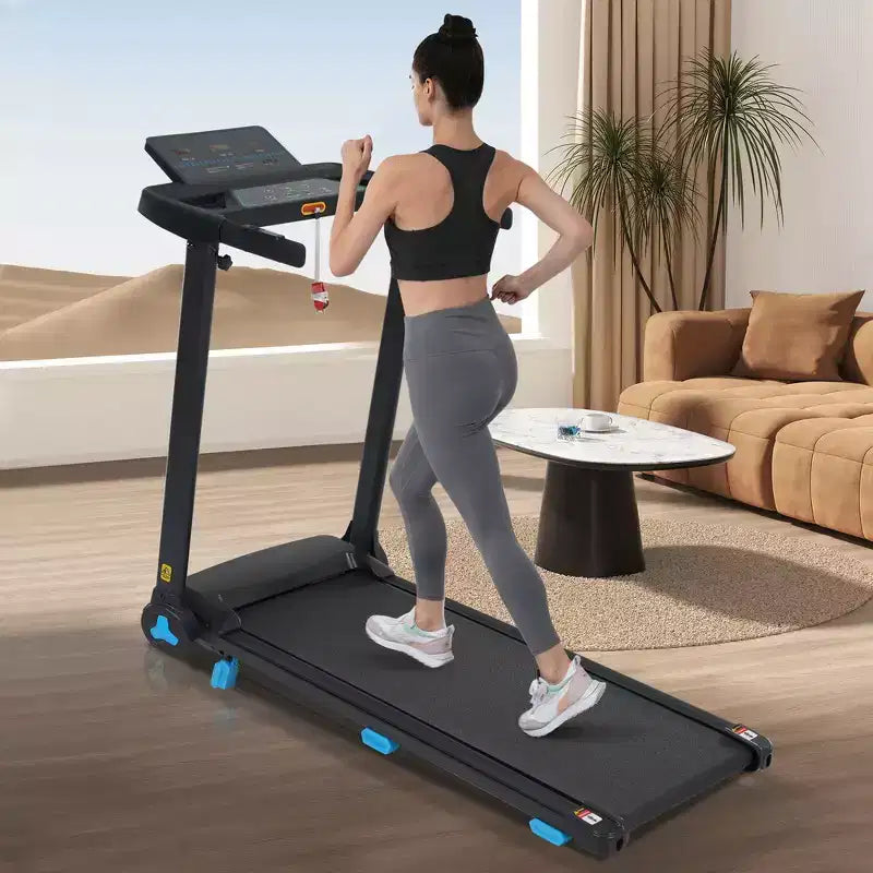 Whisen Tapis Roulant Pieghevole Silenzioso 3.0HP, Capacità 136 kg Tapis Roulant per Esercizi a Casa con Inclinazione, Sensori di Frequenza Cardiaca - Nero