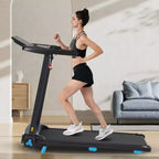 Whisen Tapis Roulant Pieghevole Silenzioso 3.0HP, Capacità 136 kg Tapis Roulant per Esercizi a Casa con Inclinazione, Sensori di Frequenza Cardiaca - Nero
