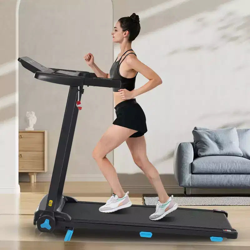 Whisen Tapis Roulant Pieghevole Silenzioso 3.0HP, Capacità 136 kg Tapis Roulant per Esercizi a Casa con Inclinazione, Sensori di Frequenza Cardiaca - Nero