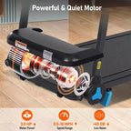 Whisen Tapis Roulant Pieghevole Silenzioso 3.0HP, Capacità 136 kg Tapis Roulant per Esercizi a Casa con Inclinazione, Sensori di Frequenza Cardiaca - Nero