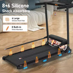 Whisen Tapis Roulant Pieghevole Silenzioso 3.0HP, Capacità 136 kg Tapis Roulant per Esercizi a Casa con Inclinazione, Sensori di Frequenza Cardiaca - Nero