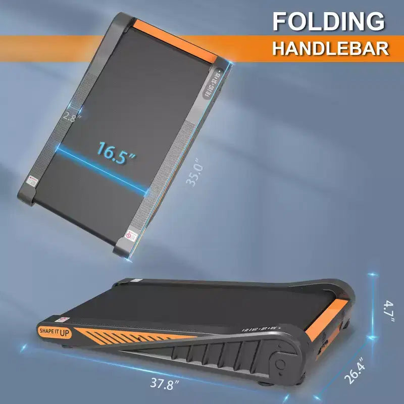 Tapis Roulant Whisen Walking Pad Sottoscrivania per Esercizi a Casa con Inclinazione per Piccoli Spazi - Nero