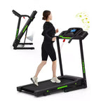 Whisen Electric Foldable Treadmill, 3.5HP Workout Running Machine Walking with 12 Preset Programs, Incline, Handrail Controls Speed