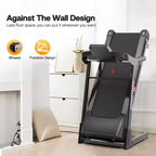 Tapis Roulant Pieghevole Whisen, Macchina da Corsa per Allenamento con 12 Programmi Preimpostati, Inclinazione - Nero e Rosso