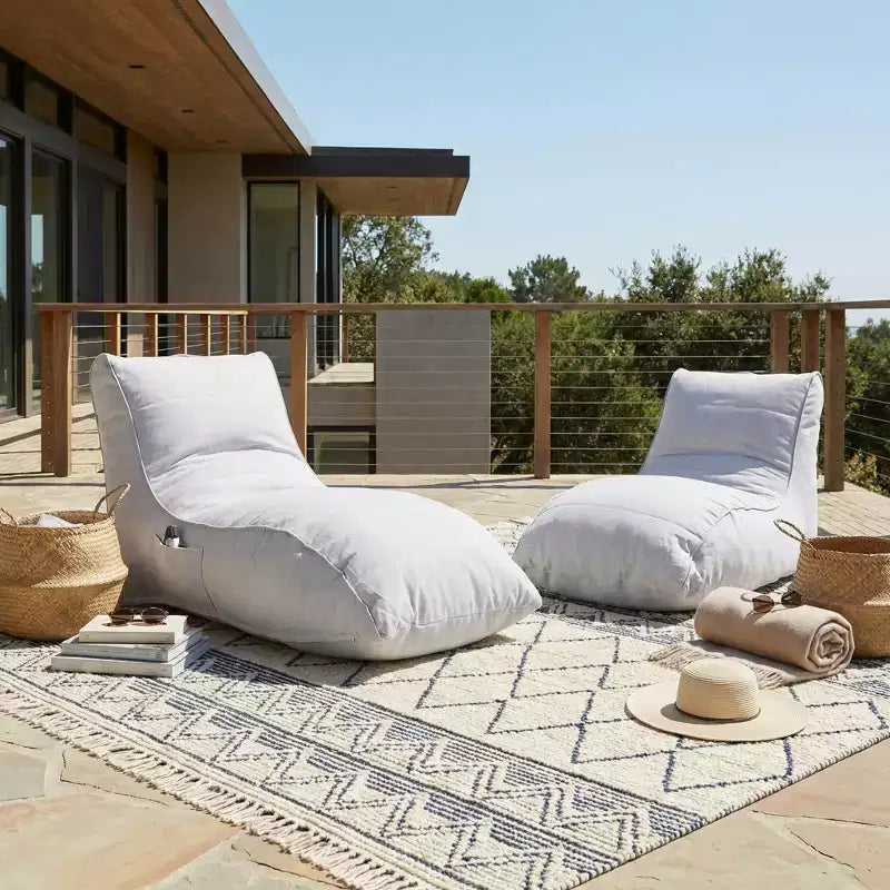 Christopher Knight Home Wen Modern Outdoor Patio Bean Bag Chairs (Set of 2)