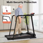 Tapis Roulant Pieghevole Whisen Walking, Corrimano Estesi per Macchina da Corsa Fitness per la Riabilitazione - Nero e Arancio