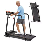 Tapis Roulant Pieghevole Whisen Walking, Corrimano Estesi per Macchina da Corsa Fitness per la Riabilitazione - Nero e Arancio