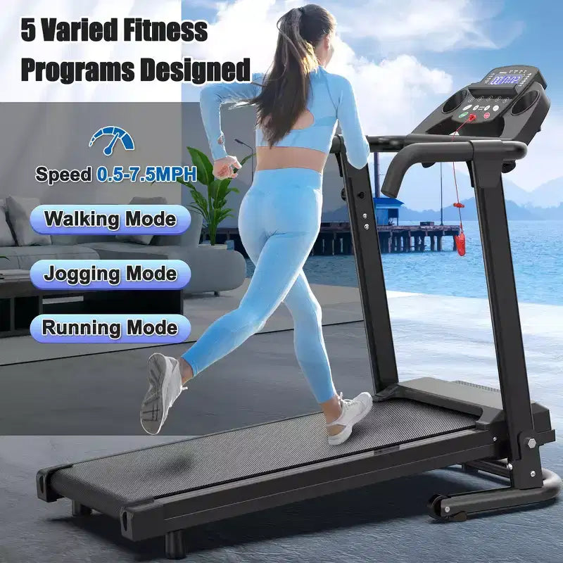 Tapis Roulant Pieghevole Whisen Walking Pad, Tapis Roulant Portatile 2.5HP Macchina da Corsa - Nero & Arancione
