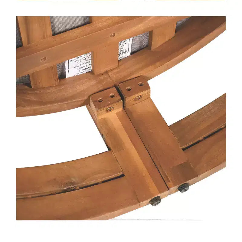 Poltrona da Esterno a Botte per Patio, Sedia Club da Esterno, Poltrona Curva con Cuscino Resistente all'Acqua e Telaio in Legno di Acacia Resistente alle Intemperie -ModernLuxe