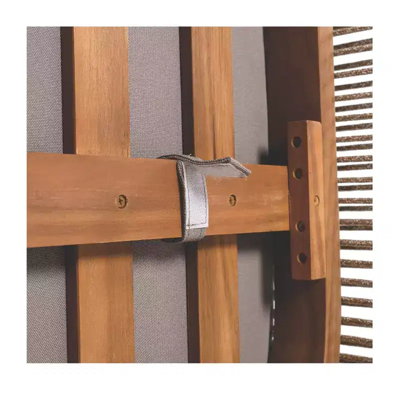 Poltrona da Esterno a Botte per Patio, Sedia Club da Esterno, Poltrona Curva con Cuscino Resistente all'Acqua e Telaio in Legno di Acacia Resistente alle Intemperie -ModernLuxe