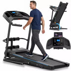HOMDOX 2026 Upgrade 3.5HP Foldable Treadmill w/Sit Up Bench|Incline/350lbs Capacity|Smart LCD-Display Body Fat/Heart Rate MultiFUN_ Exercise Equipment