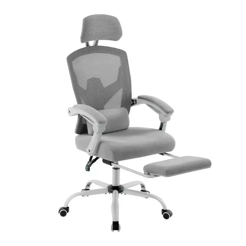 Sedia da ufficio ergonomica TUYOHW con poggiapiedi estraibile, sedia da gaming con cuscino di supporto lombare e braccioli imbottiti, sedia girevole per ufficio