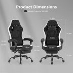 Sedia da ufficio ergonomica TUYOHW con braccioli imbottiti, sedia da gaming con supporto lombare, sedia girevole con ruote per casa, ufficio