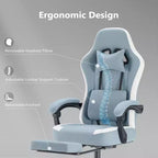 Sedia da ufficio ergonomica TUYOHW con braccioli imbottiti, sedia da gaming con supporto lombare, sedia girevole con ruote per casa, ufficio