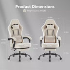Sedia da ufficio ergonomica TUYOHW con braccioli imbottiti, sedia da gaming con supporto lombare, sedia girevole con ruote per casa, ufficio