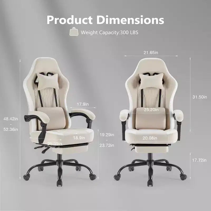 Sedia da ufficio ergonomica TUYOHW con braccioli imbottiti, sedia da gaming con supporto lombare, sedia girevole con ruote per casa, ufficio