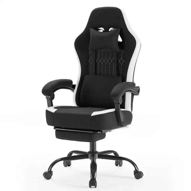 Sedia da ufficio ergonomica TUYOHW con braccioli imbottiti, sedia da gaming con supporto lombare, sedia girevole con ruote per casa, ufficio