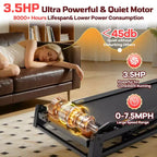 Tapis Roulant Pieghevole da 3,5 CV per Casa/Ufficio, 3 Livelli di Inclinazione, 12 km/h, 64 Programmi, Corsi GRATUITI e Controllo tramite APP, Monitor Frequenza Cardiaca, Tapis Roulant per Camminata e Jogging