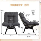 Celebalcony Outdoor Rattan Swivel Chair,with Thickened Cushion and Side Pocket,360 Rotation Patio Lounge Chairs for Living Room,Balcony