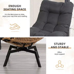 Celebalcony Outdoor Rattan Swivel Chair,with Thickened Cushion and Side Pocket,360 Rotation Patio Lounge Chairs for Living Room,Balcony