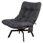 Celebalcony Outdoor Rattan Swivel Chair,with Thickened Cushion and Side Pocket,360 Rotation Patio Lounge Chairs for Living Room,Balcony