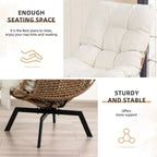 Celebalcony Outdoor Rattan Swivel Chair,with Thickened Cushion and Side Pocket,360 Rotation Patio Lounge Chairs for Living Room,Balcony