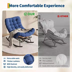 Dondolo da esterno con poggiapiedi, poltrone Papasan da patio oversize con cuscino, sedia a dondolo moderna per soggiorno, giardino, portico, balcone