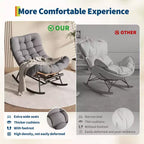 Dondolo da esterno con poggiapiedi, poltrone Papasan da patio oversize con cuscino, sedia a dondolo moderna per soggiorno, giardino, portico, balcone