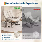 Dondolo da esterno con poggiapiedi, poltrone Papasan da patio oversize con cuscino, sedia a dondolo moderna per soggiorno, giardino, portico, balcone