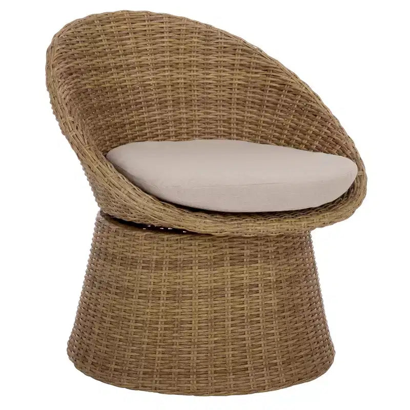 Sedia girevole Drew per interni ed esterni - PAT7543 - Naturale/Tortora - Safavieh