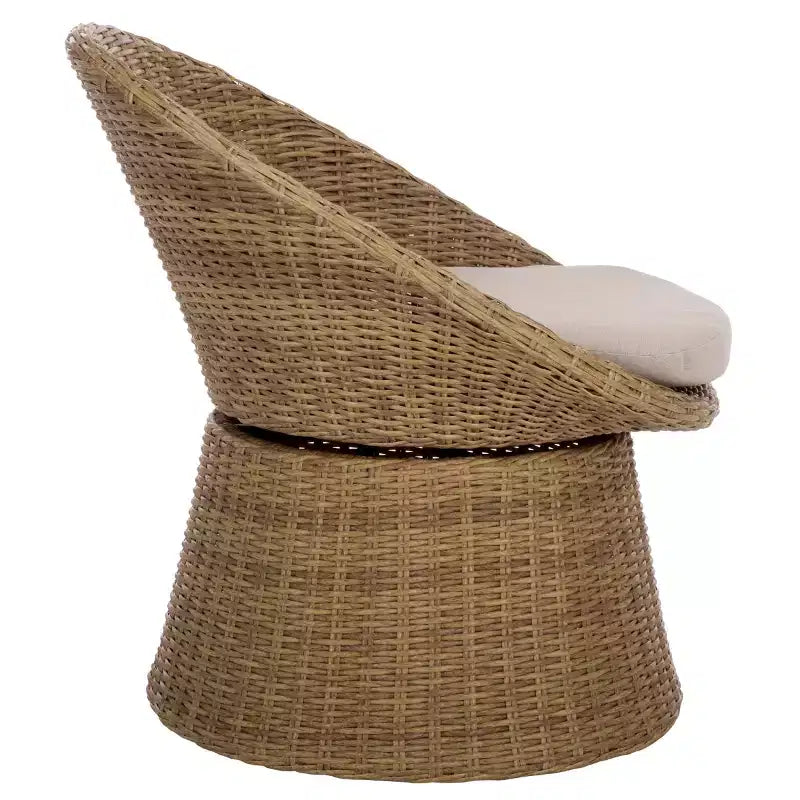 Sedia girevole Drew per interni ed esterni - PAT7543 - Naturale/Tortora - Safavieh