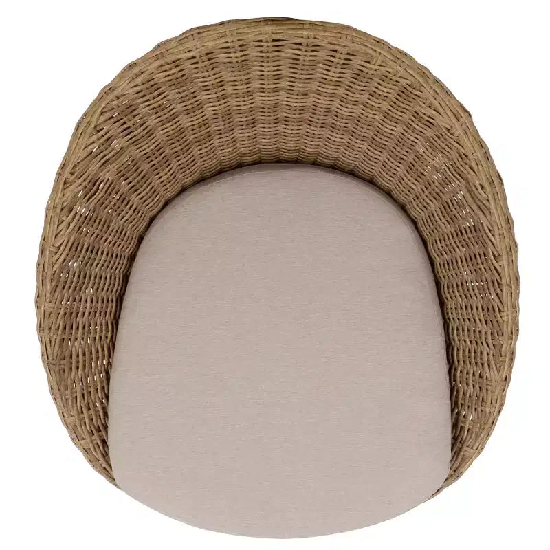 Sedia girevole Drew per interni ed esterni - PAT7543 - Naturale/Tortora - Safavieh