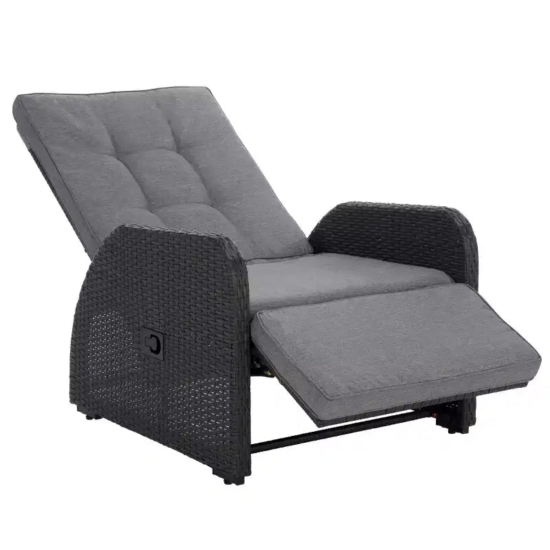 Millman Recliner Chair Indoor/Outdoor - PAT6906 - Black/Grey - Safavieh