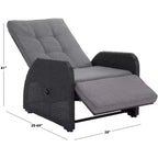 Millman Recliner Chair Indoor/Outdoor - PAT6906 - Black/Grey - Safavieh