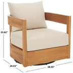 Kento Swivel Chair Indoor/Outdoor - PAT7099 - Natural/Taupe - Safavieh