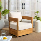 Kento Swivel Chair Indoor/Outdoor - PAT7099 - Natural/Taupe - Safavieh