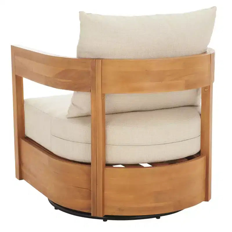 Kento Swivel Chair Indoor/Outdoor - PAT7099 - Natural/Taupe - Safavieh