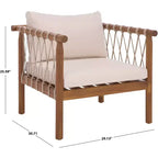 Sabrina Side Chair Indoor/Outdoor (Set of 2) - PAT6809 - Teak Brown/Cream - Safavieh